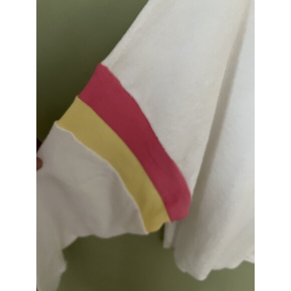 Wild Fox Candy Stripe Miami Polo Shirt Vanilla Terry Cloth Long Sleeve Medium - Picture 5 of 7